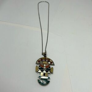 Handmade necklace from Peru with the chakras on the back, medium length